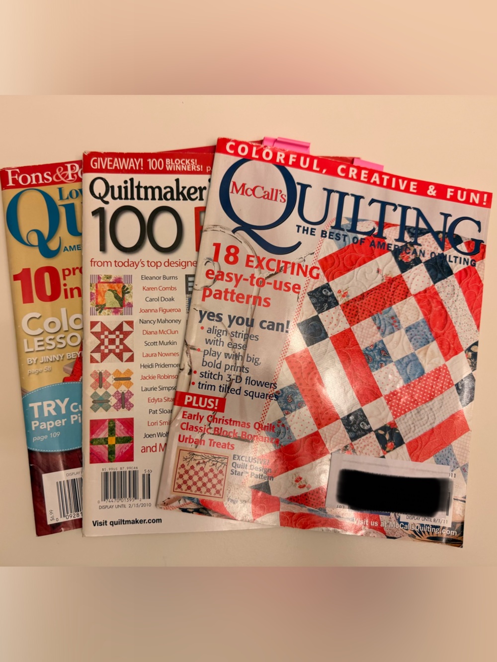 McCall's Quilting Magazines LOT of 3